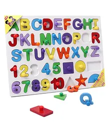 Anindita Toys Wooden Knob & Peg Puzzle Multicolour - 42 pieces