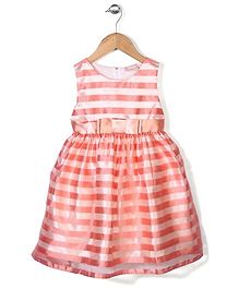 Little Coogie Striped Party Wear Dress - Orange Little Coogie Striped Party Wear Dress - Orange