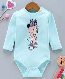 Fox Baby Full Sleeves Onesie Minnie Mouse Print - Blue
