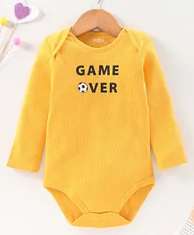 Fox Baby Full Sleeves Onesie Text Print - Yellow
