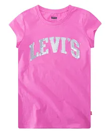 Levi's® Short Sleeves Sequin Logo Printed Tee - Pink