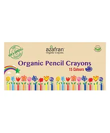 Azafran Organic Pencil Crayons 15 Shades- Multicolour