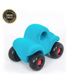 Rubbabu Pull Along Wholedout Toy Car Large - Blue