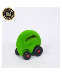Rubbabu Nautral Rubber Pull Along Grabem Mascot Toy Car - Green