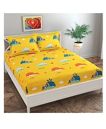 Florida Cotton Standard Double Size Bedsheet - Yellow