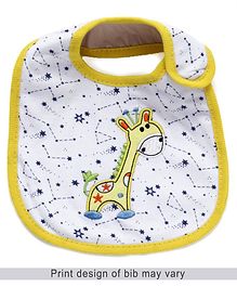 Babyhug Knitted Velcro Bib Giraffe Print - Yellow