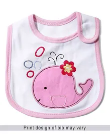 Babyhug Knitted Velcro Bib Fish Print - Pink