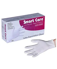 Smart Care Large Size Latex Medical Hand Gloves White - 100 Pieces