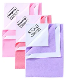 Babyhug Smart Dry Bed Protector Sheet Set of 3 - Large (Pink, Saloman & Lilac)