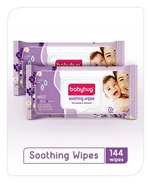 Babyhug Soothing Lavender & Chamomile Wipes - 72 Pieces (Pack of 2)
