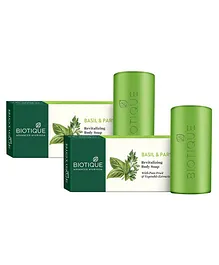 Biotique Basil And Parsley Body Soap - 150 g (Pack of 2)