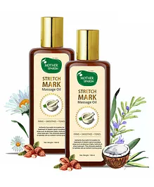 Mother Sparsh Stretch Mark Massage Oil 14 Herbal Oils Kachur, Jiwanti, Peepal and Nariyala - 100 ml (Pack of 2)