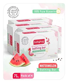 Babyhug Refreshing Watermelon Bathing Bar, 75 g -Pack of 4