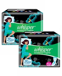 Whisper Ultra Night Sanitary Pads for Women XL- - 44 Pieces(Pack of 2 )