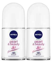 Nivea Deo Pearl And Beauty Roll On Bottle - 50 ml (Pack of 2)