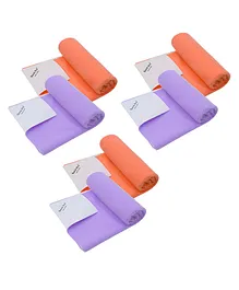 Quick Dry Baby Bed Protector Twin Pack Medium - Peach Purple (Pack of 3)