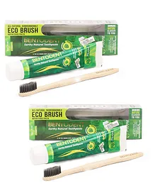 Bentodent Earthy Natural Toothpaste With Bamboo Tooth Brush - Betel Leaf, Vegan, SLS Free 100 g (Pack of 2)