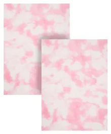 Quick Dry Baby Bed Protector Vibro Abstract Print Small - Pink And White (Pack of 2)