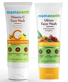 mamaearth Ubtan Natural Face Wash with Turmeric & Saffron - 100 ml AND mamaearth Onion Hair Fall Shampoo with Onion Oil & Plant Keratin - 250 ml