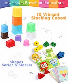 Intelliskills Combo set of Stacking Cubes with Sorter & Stacker