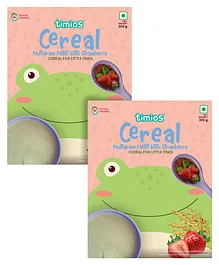 timios Instant & Healthy 100% Natural Multi Grain Millet & Strawberry Cereal With Milk Benefits - 300 g (Pack of 2)