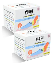 Plush 100% US Pure Cotton Daily Panty Liner-20 pcs (Pack of 2)