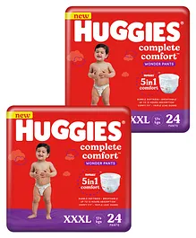 Huggies Complete Comfort Wonder Pants Triple Extra Large XXXL Baby Diaper Pants with 5 in 1 Comfort - 24 Pieces - (Pack of 2)