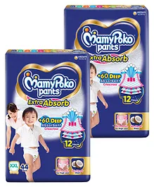 MamyPoko Extra Absorb Pants Style Diapers Xtra Xtra Large - 44 Pieces - (Pack of 2)
