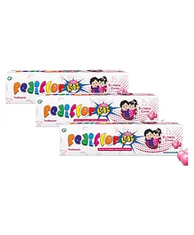PediflorKidz Anticavity Fluoride Vegan Friendly Bubble Gum Flavor Toothpaste -70 g (Pack of 3)
