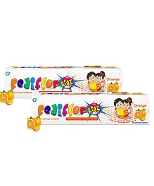 Pediflor Kidz Anticavity Fluoride Natural Orange Flavor Toothpaste Vegan Friendly - 70 g (Pack of 2)