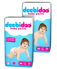 Doobidoo Baby Pant Style Diapers Medium - 34 Pieces - (Pack of 2)