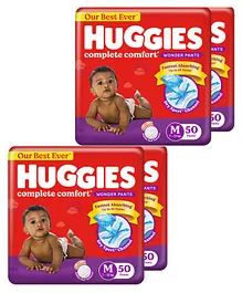 Huggies Wonder Pants Medium (M) Size Baby Diaper Pants - 100 Pieces - (Pack of 2)