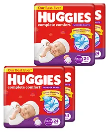 Huggies Wonder Pants Newborn - Extra Small (NB-XS) Size Baby Diaper Pants India's Fastest Absorbing Diaper - 48 Pieces - (Pack of 2)