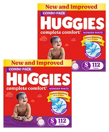 Huggies Wonder Pants Small (S) Size Baby Diaper Pants India's Fastest Absorbing Diaper - 112 Pieces - (Pack of 2)