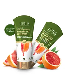 Lotus Botanicals Vitamin C Matte Fluid Sunscreen Sun Protect & Skin Brightening SPF 50 PAtriple plus Vitamin C For All Skin Types 50g (pack of 2)