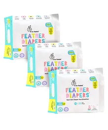 R for Rabbit Pant Style Feather Diapers Extra Small - 22 Pieces (Pack of 3)