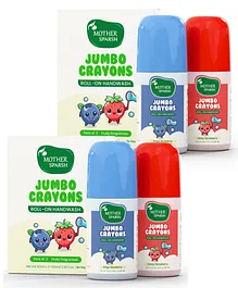 Mother Sparsh Jumbo Crayons Roll-On Handwash Pack of 2 - Red & Blue (Pack of 2)