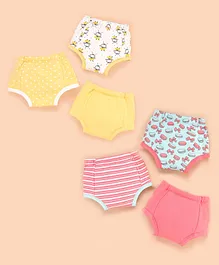 Bonfino Premium 100% Organic Cotton Padded Training Pants Honey Bee Print - Yellow (Size 1) & Bonfino Premium 100% Organic Cotton Padded Training Pants Macaroon Print - Pink (Size 1)