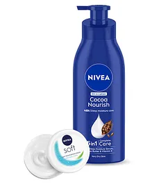Nivea 5 in 1 Complete Care Nourishing Lotion Body Milk 400 ml & Soft Light Moisturizer Non-Greasy Cream - 300 ml
