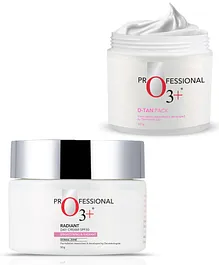 O3+ D Tan Professional Pack- 300 g & Radiant Brightnening Day Cream SPF 30 - 50g