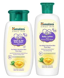 Himalaya Head to Toe Baby Wash With Pure Cow Ghee - 100 ml & Himalaya Babycare Baby Lotion With Pure Cow Ghee - 100 ml