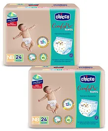 Chicco Comfypro Ultra Soft & LIght Diaper Pants New Born - 24 Pieces (Pack of 2)