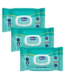 Chicco Wet Wipes with Fliptop - 72 Wipes (Pack of 3)