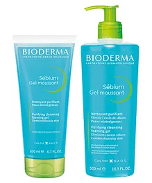 Bioderma Sebium Gel Moussant Combo (200 ml & 500 ml)
