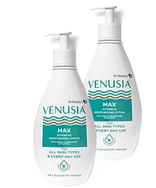 Dr. Reddy's Venusia Max Intensive Moisturizing Lotion | Dermatologist Recommended | Clinically Proven| For Normal to Very Dry Skin 300 g (Pack of 2)