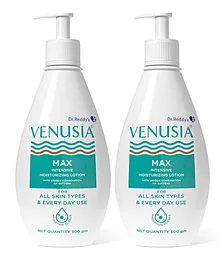Dr. Reddy's Venusia Max Intensive Moisturizing Lotion | Dermatologist Recommended | Clinically Proven| For Normal to Very Dry Skin 500 g (Pack of 2)