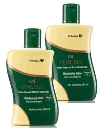Venusia Dr Reddy'S I Moisturizing Lotion I Enriched With Vitamin E, Aloe Vera & Squalene I Daily Face And Body Lotion I Soothing Itch Relief, Non-Greasy, 200mL X Pack of 2