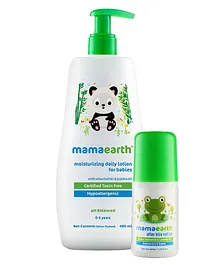 mamaearth Moisturising Daily Lotion White - 400 ml & After Bite Roll On For Rashes And Mosquito Bites - 40 ml