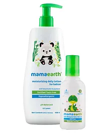 mamaearth Moisturising Daily Lotion White - 400 ml & Anti Mosquito Fabric Roll On - 8 ml