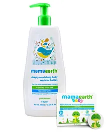 mamaearth Deeply Nourishing Body Wash For Babies - 400 ml & Natural Repellent Mosquito Patches - 24 Pieces